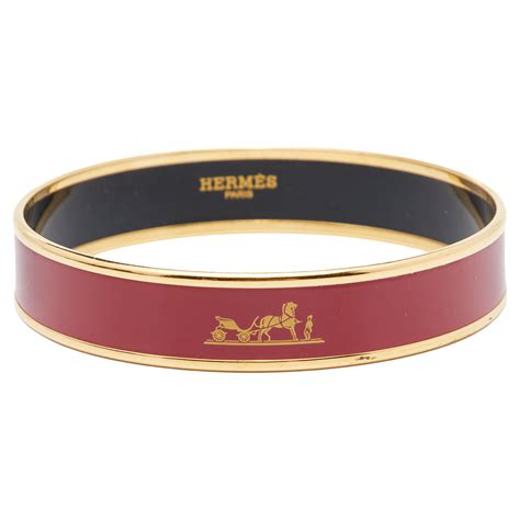 hermes red gold bracelet|Hermes narrow enamel bracelet.